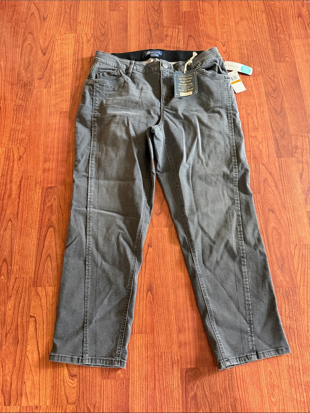 Democracy ab solution gray jeans size 16W. High rise. Straight leg.